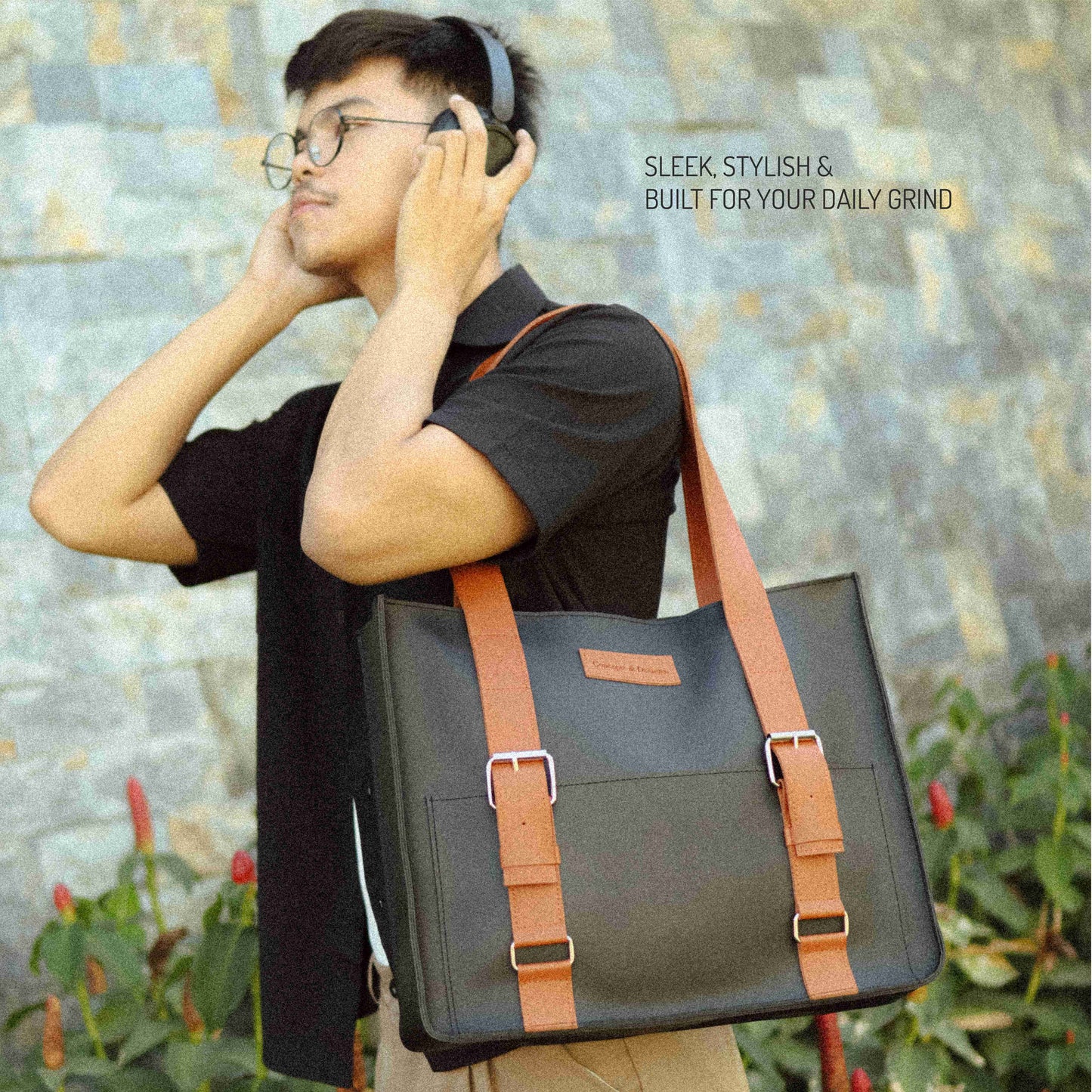 Brussels Expandable Office Leather Tote Bag / Laptop Bag