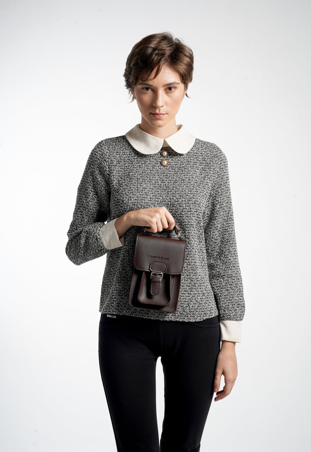 Athens Mini Phone Sling Bag Dark Brown