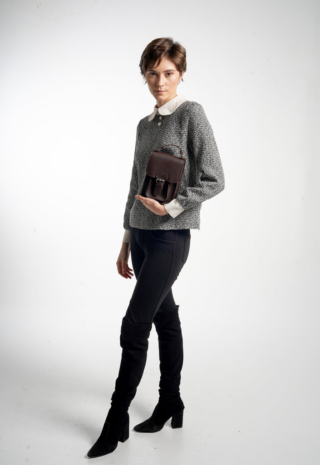 Athens Mini Phone Sling Bag Dark Brown