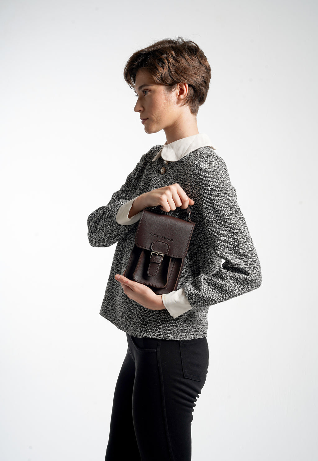 Athens Mini Phone Sling Bag Dark Brown