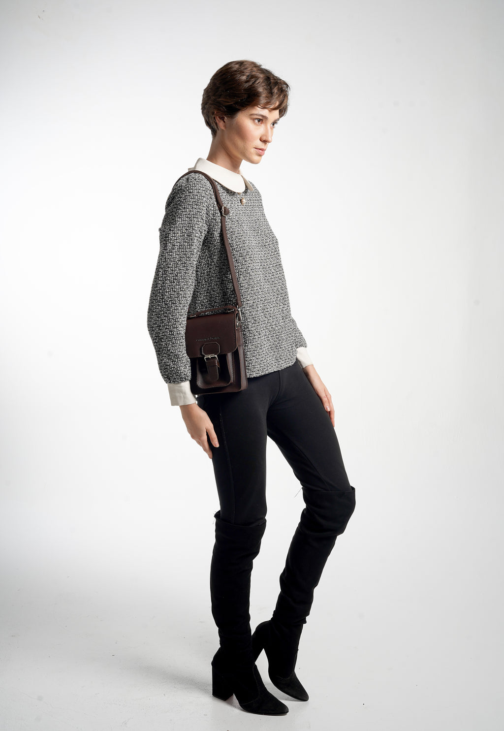 Athens Mini Phone Sling Bag Dark Brown