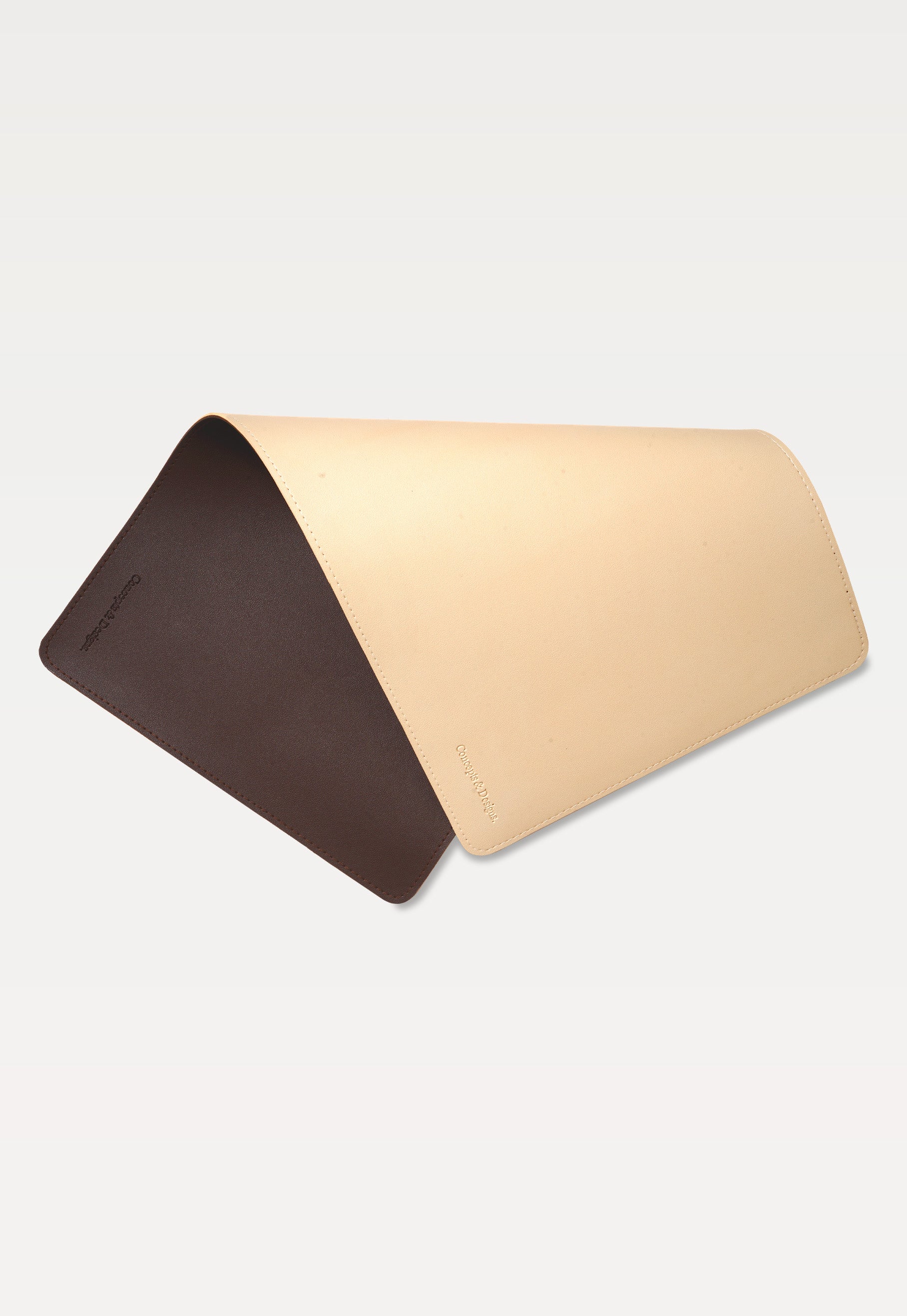 Vienna  2-tone Desk Pad Beige & Dark Brown