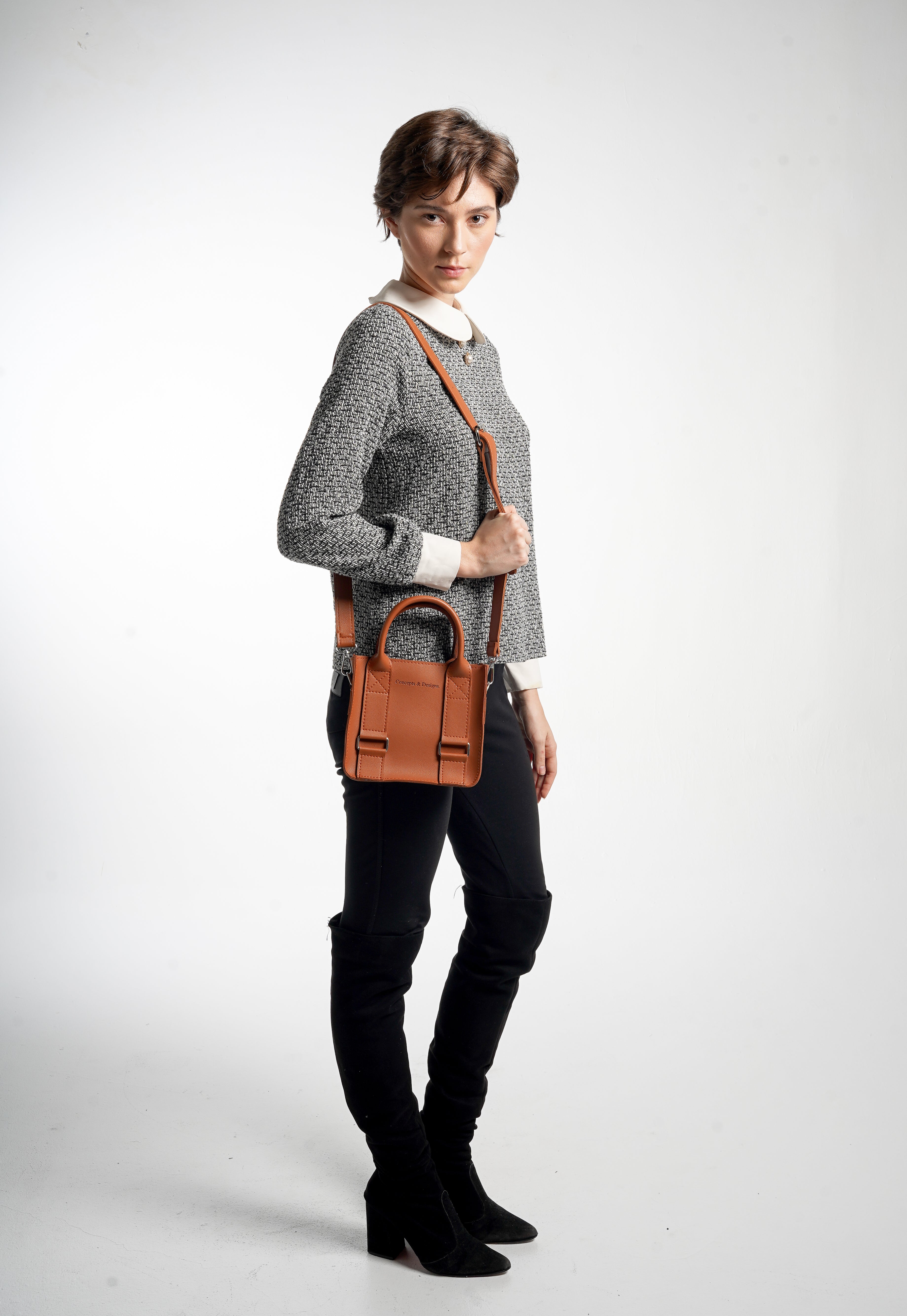 Cairo Mini Top Handle Bag Chestnut