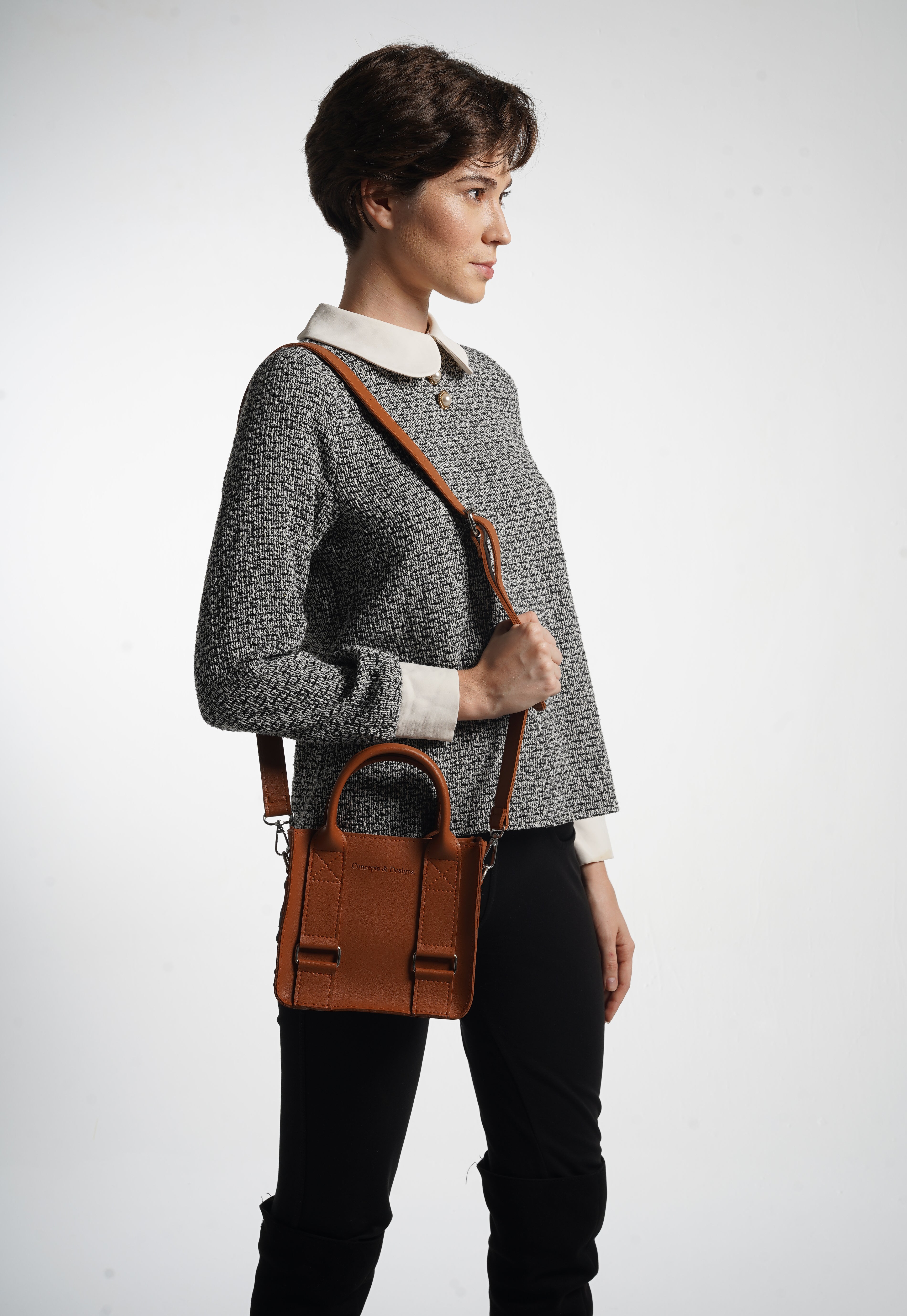 Cairo Mini Top Handle Bag Chestnut