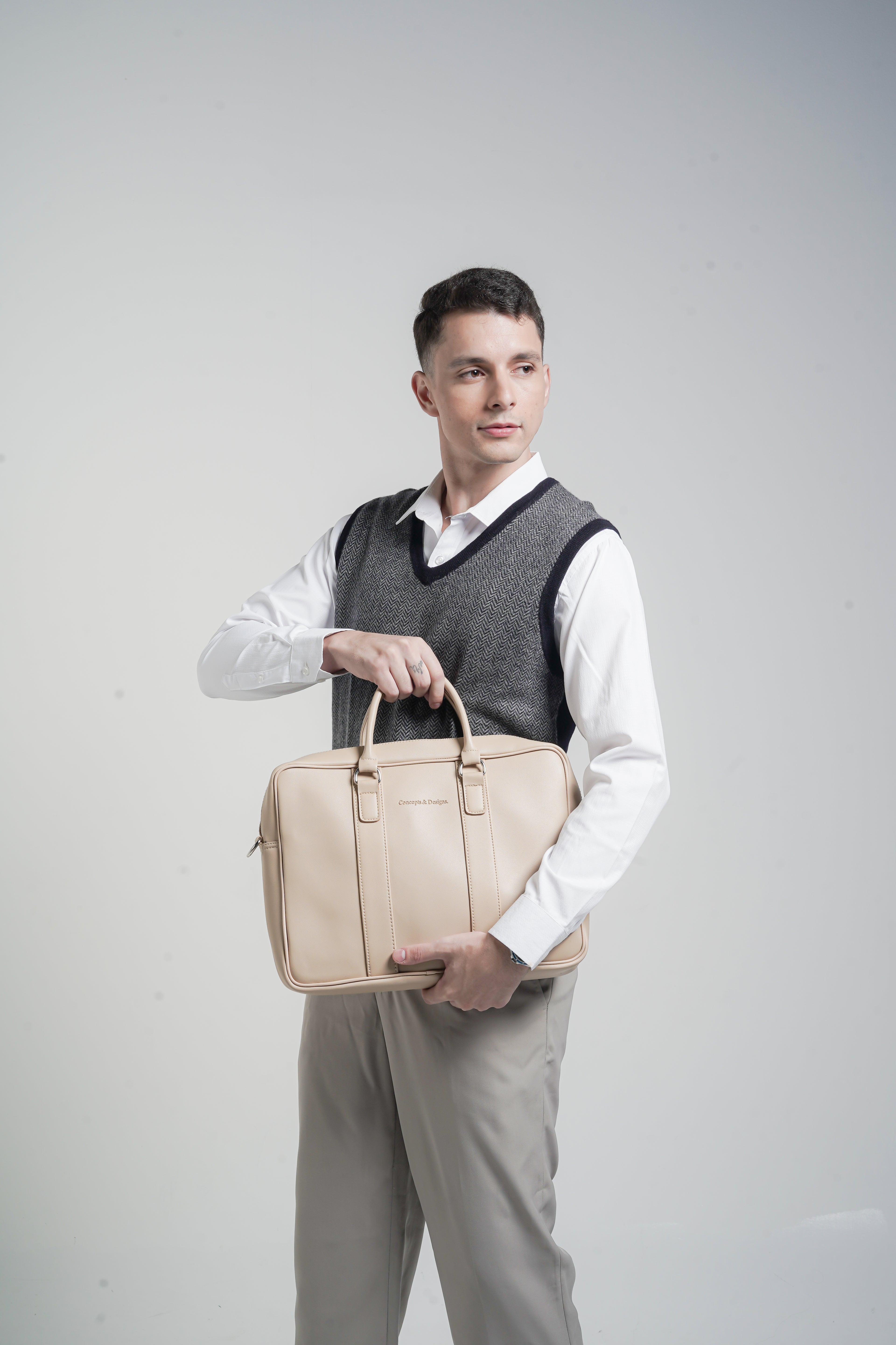 Bolton Laptop Bag Light Beige