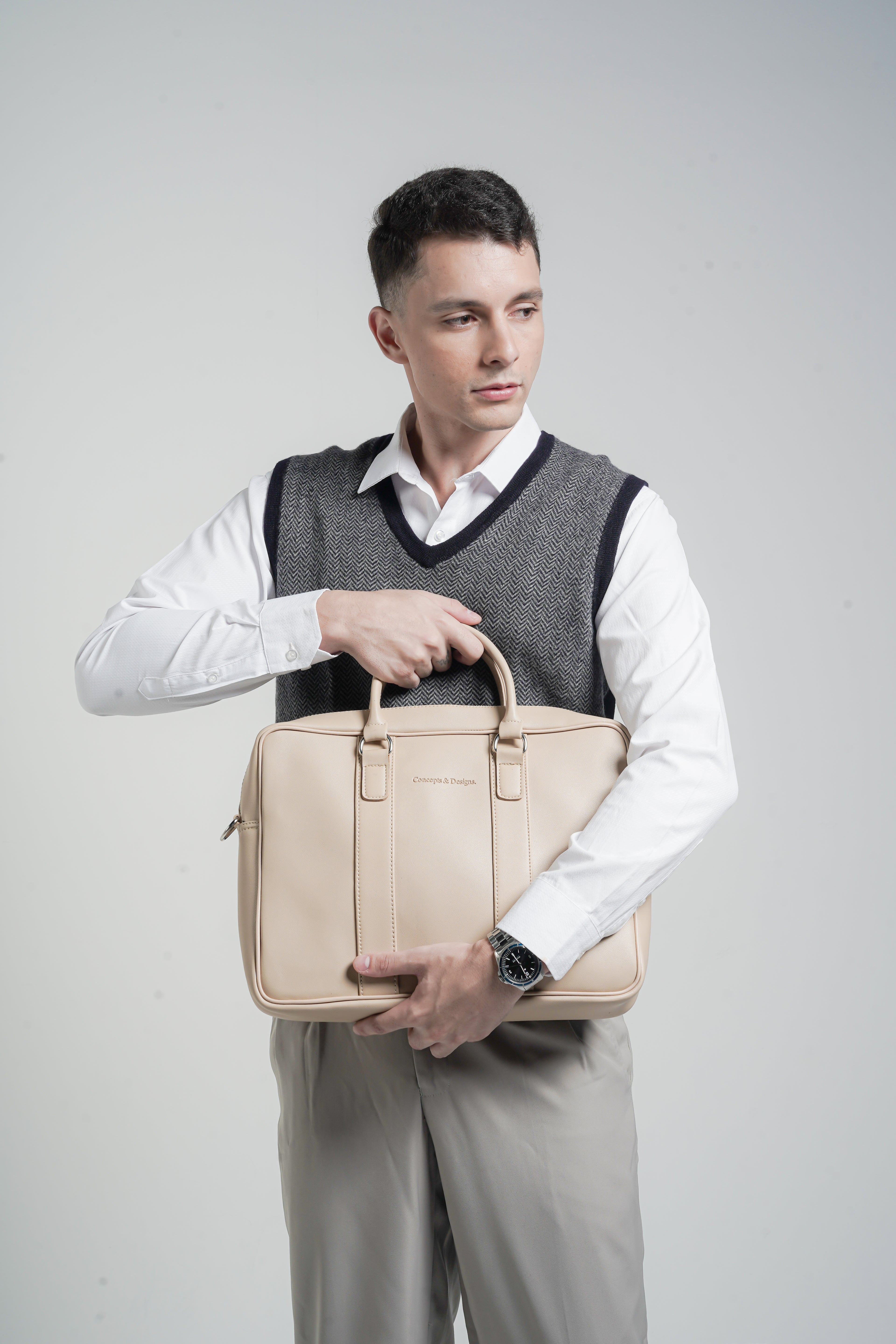 Bolton Laptop Bag Light Beige