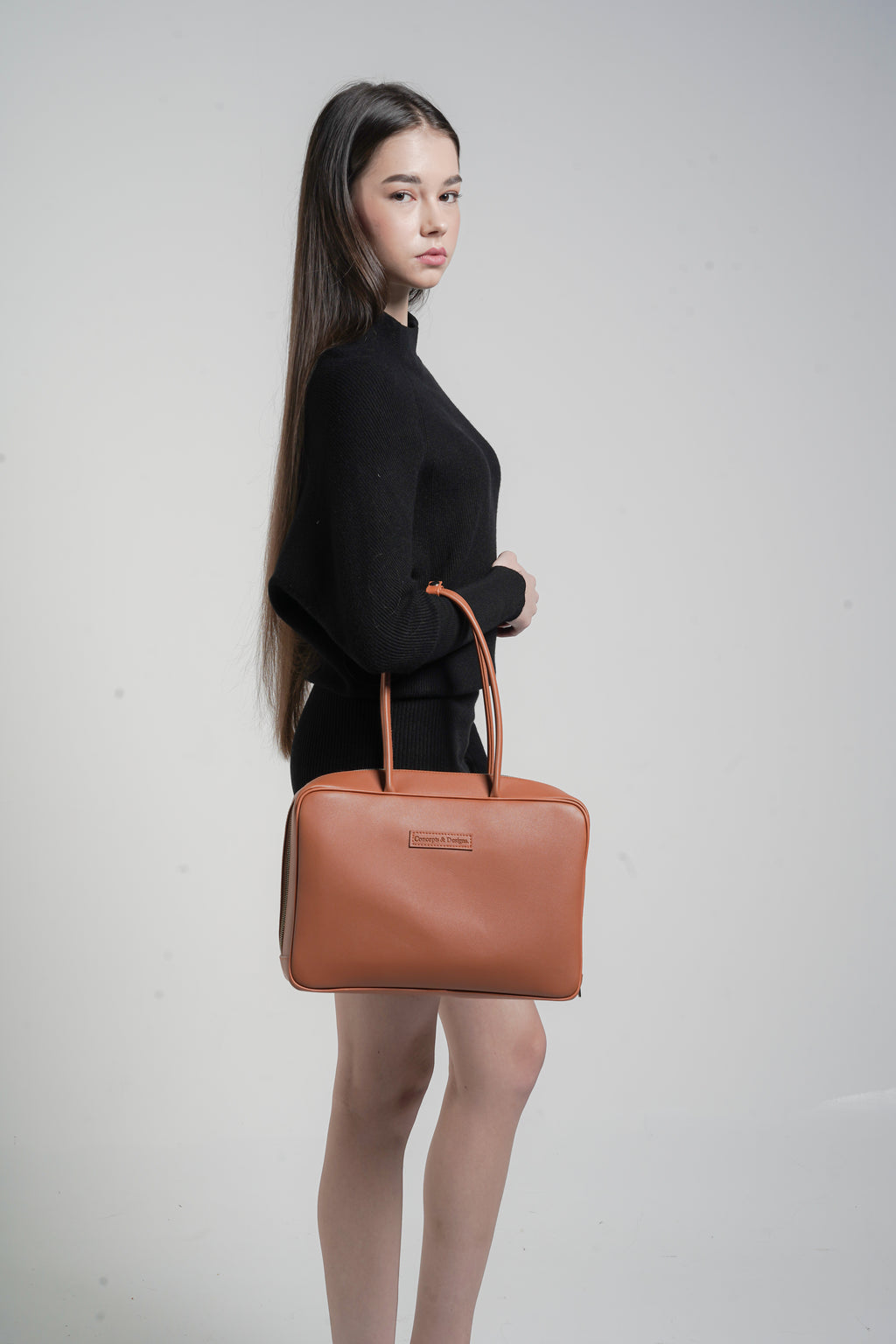 Linz Box Satchel Top Handle Bag Tan