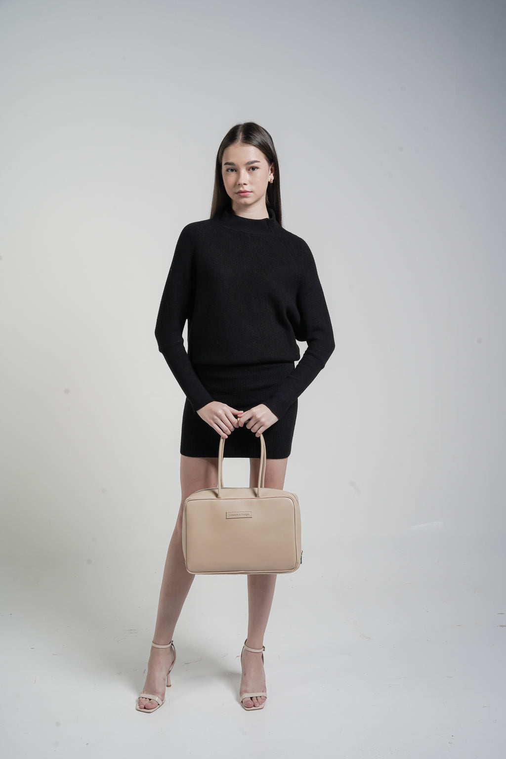 Linz Box Satchel Top Handle Bag Light Beige