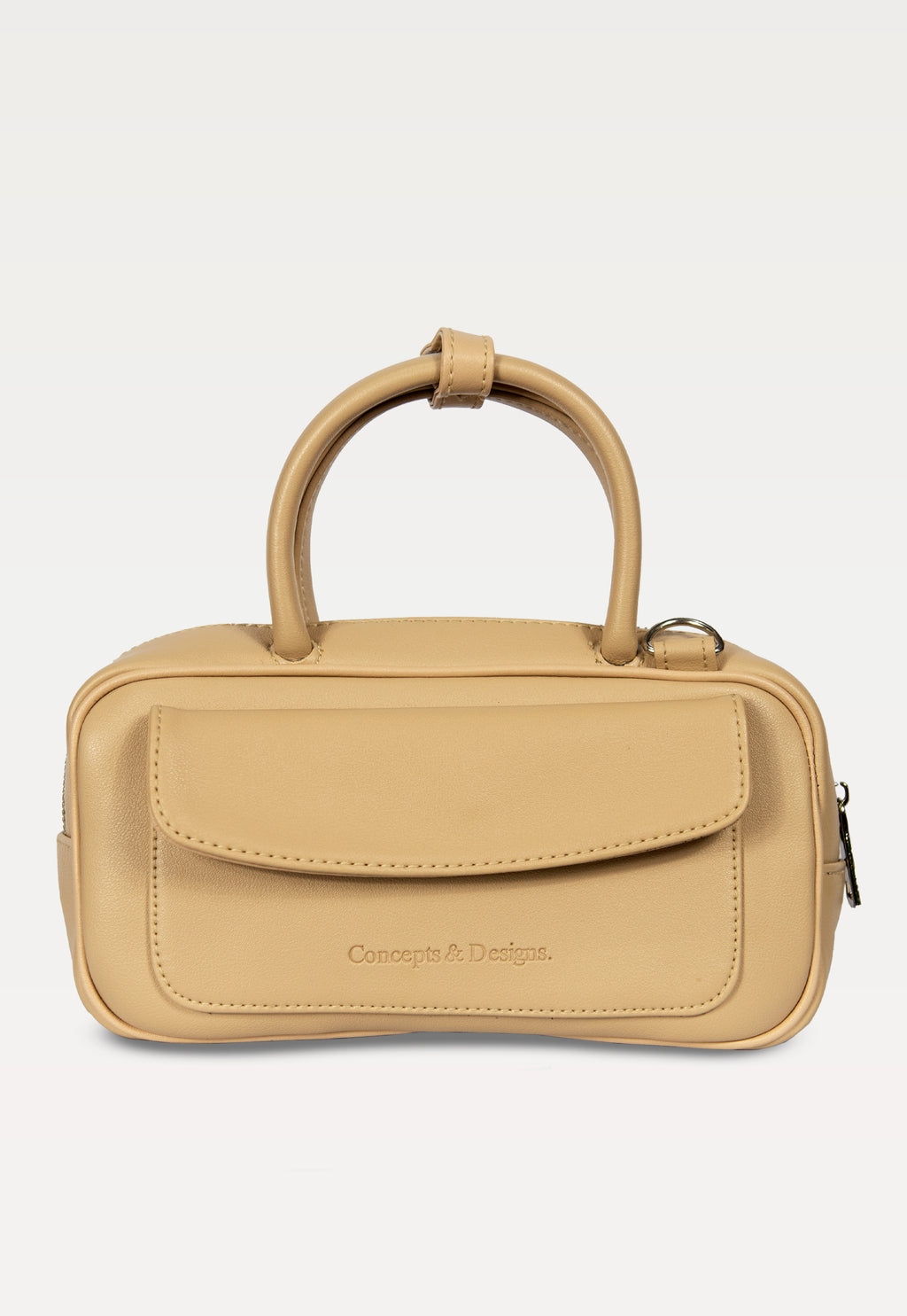 Geneva Elongated Top Handle Bag Light Beige