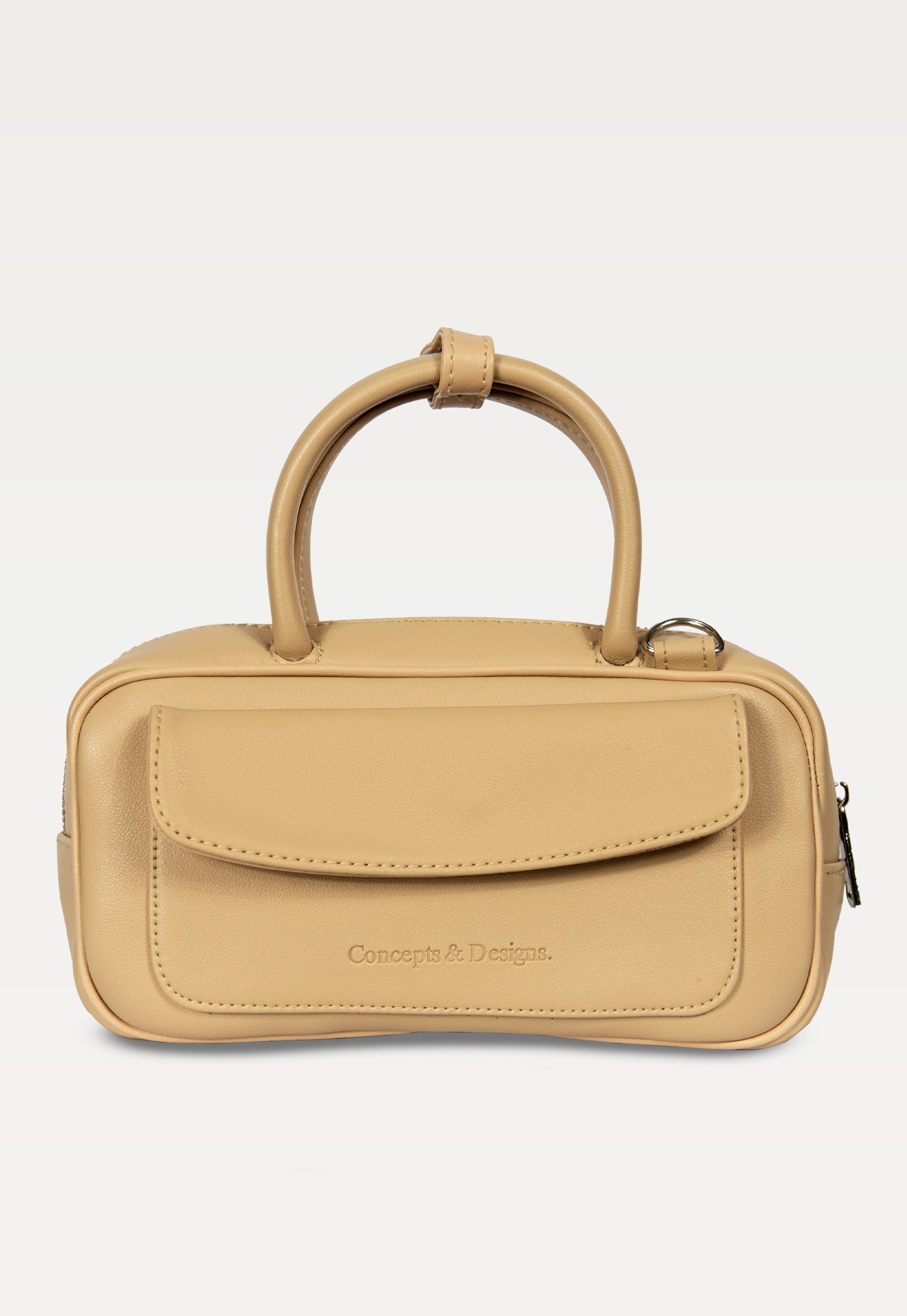 Geneva Elongated Top Handle Bag Light Beige
