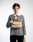 Geneva Elongated Top Handle Bag Light Beige