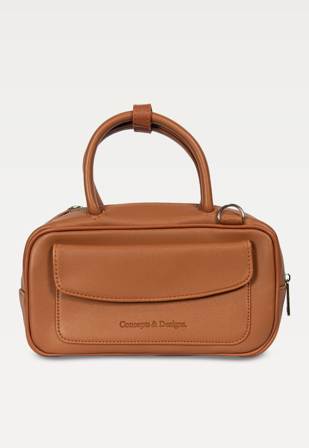 Geneva Elongated Top Handle Bag Tan