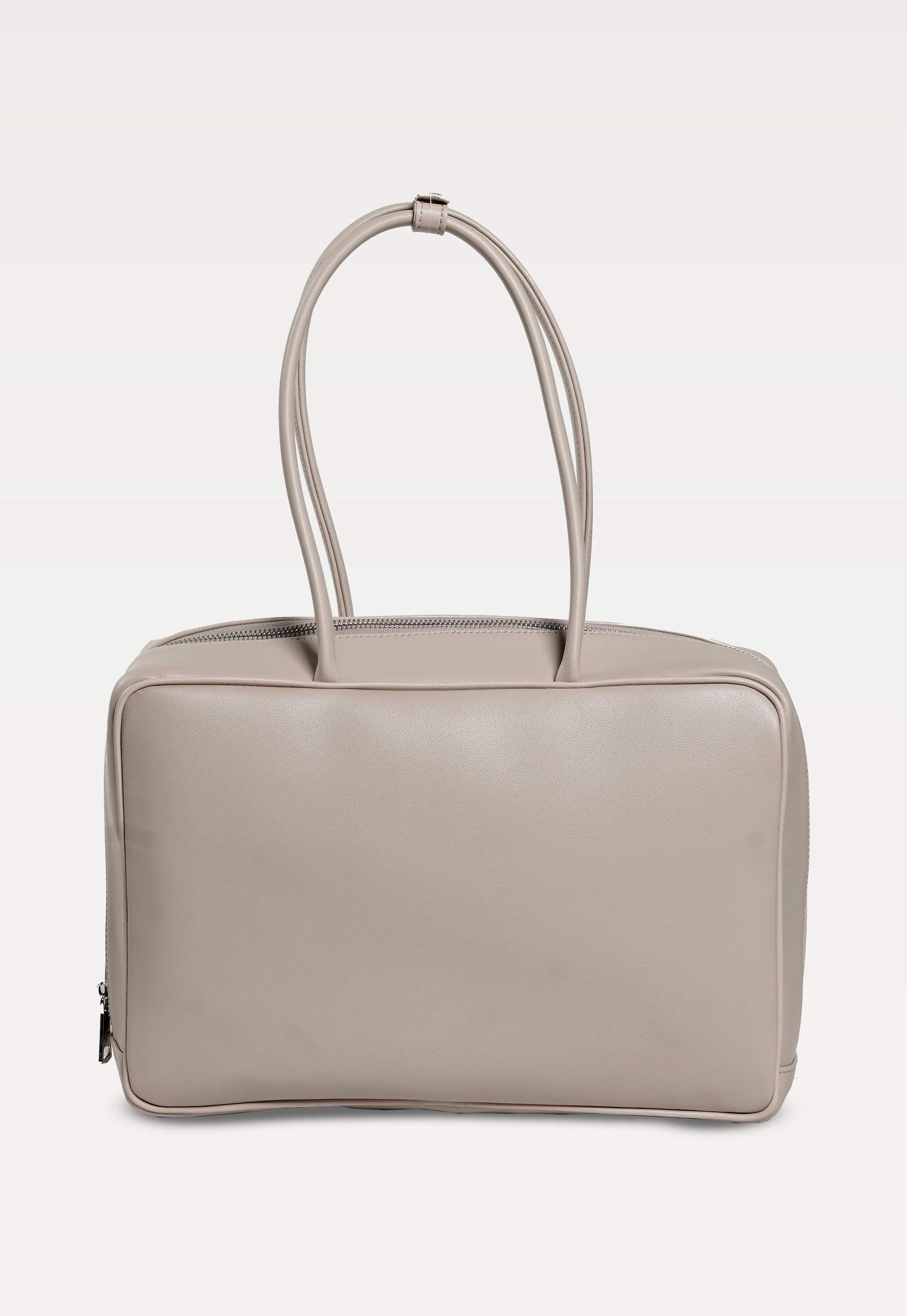 Linz Box Satchel Top Handle Bag Light Beige