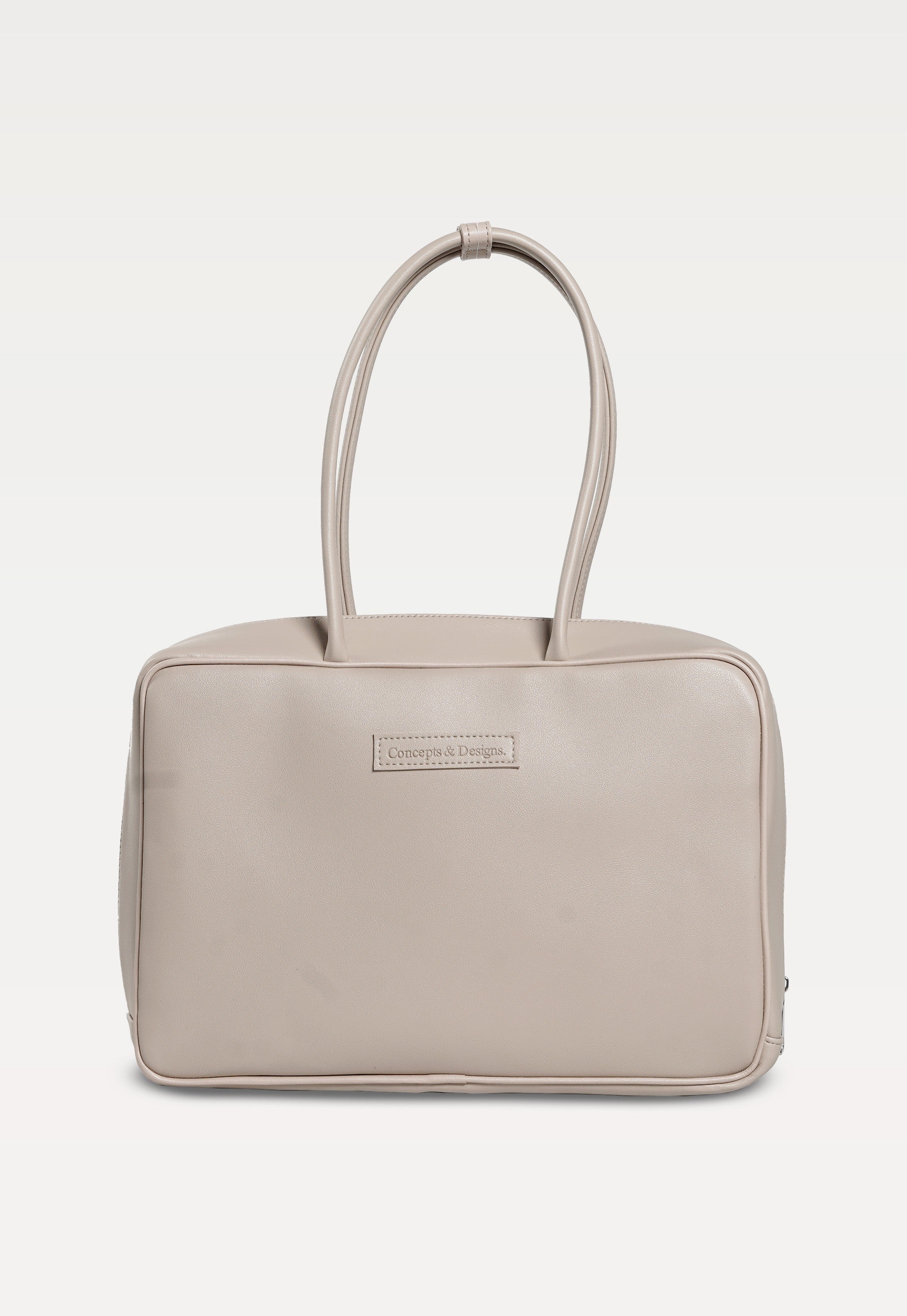 Linz Box Satchel Top Handle Bag Light Beige