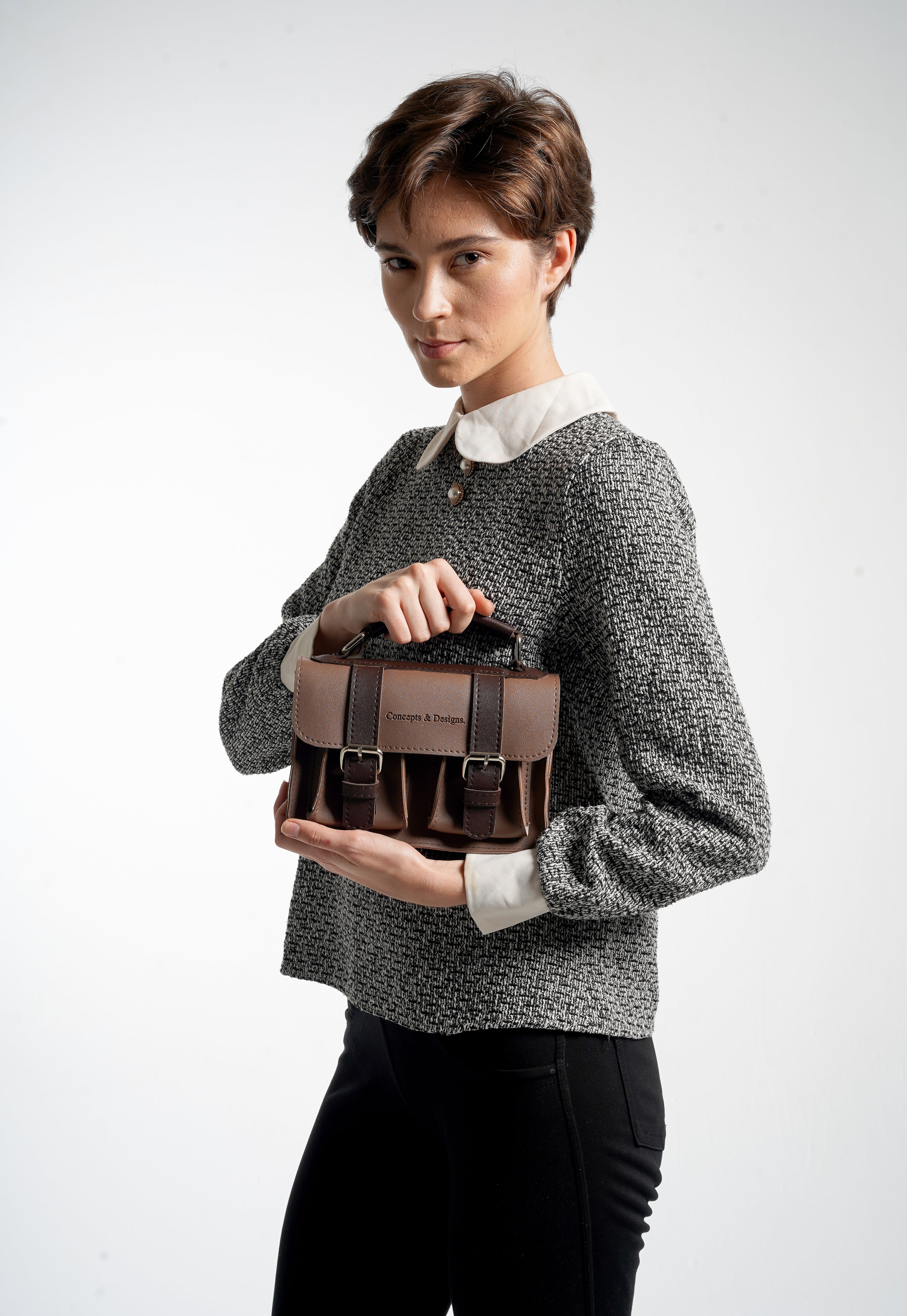 Prague Mini Crossbody Purse Bag Umber