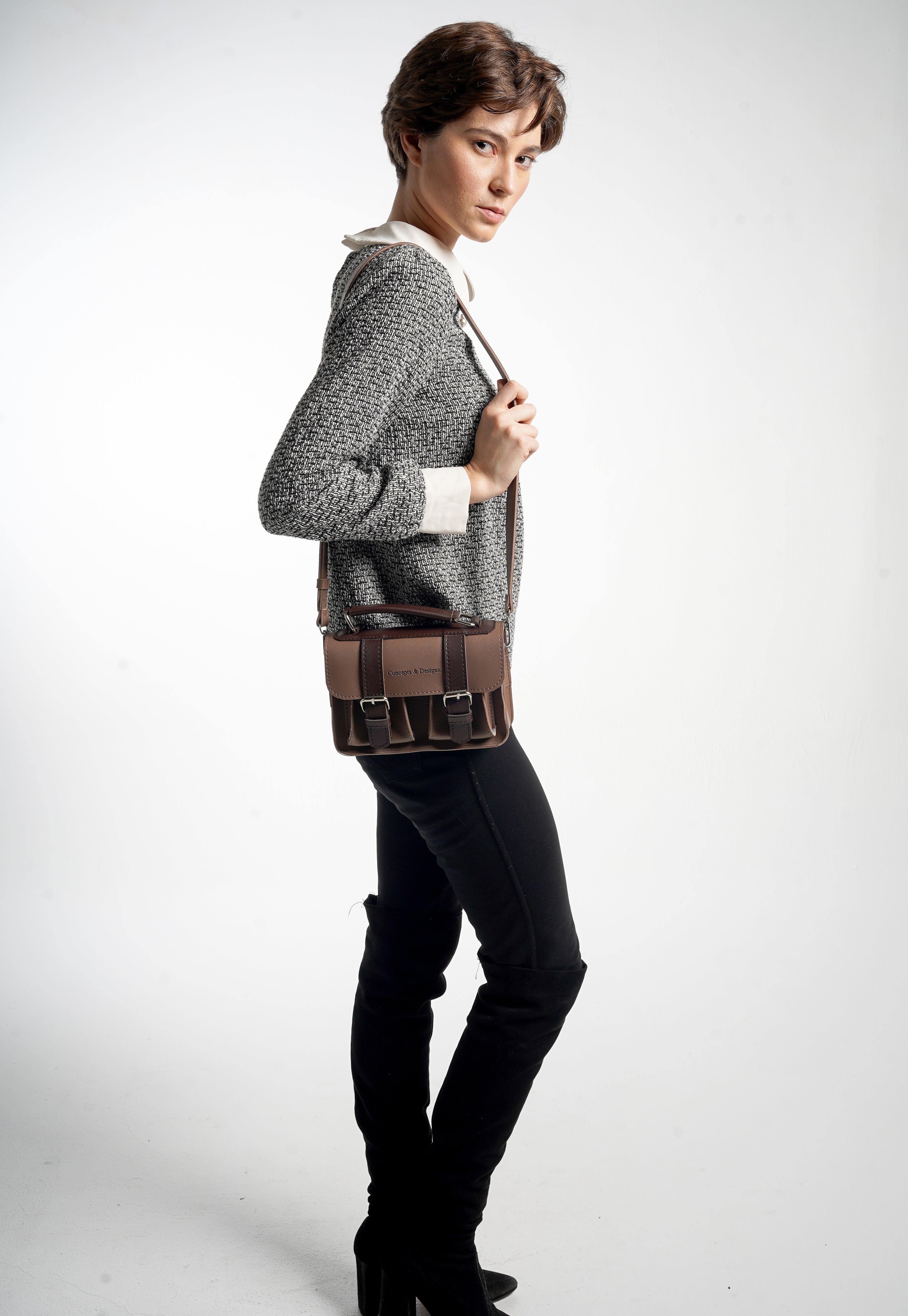 Prague Mini Crossbody Purse Bag Umber