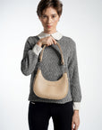 Verona Crescent Shoulder Bag Light Beige