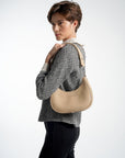 Verona Crescent Shoulder Bag Light Beige