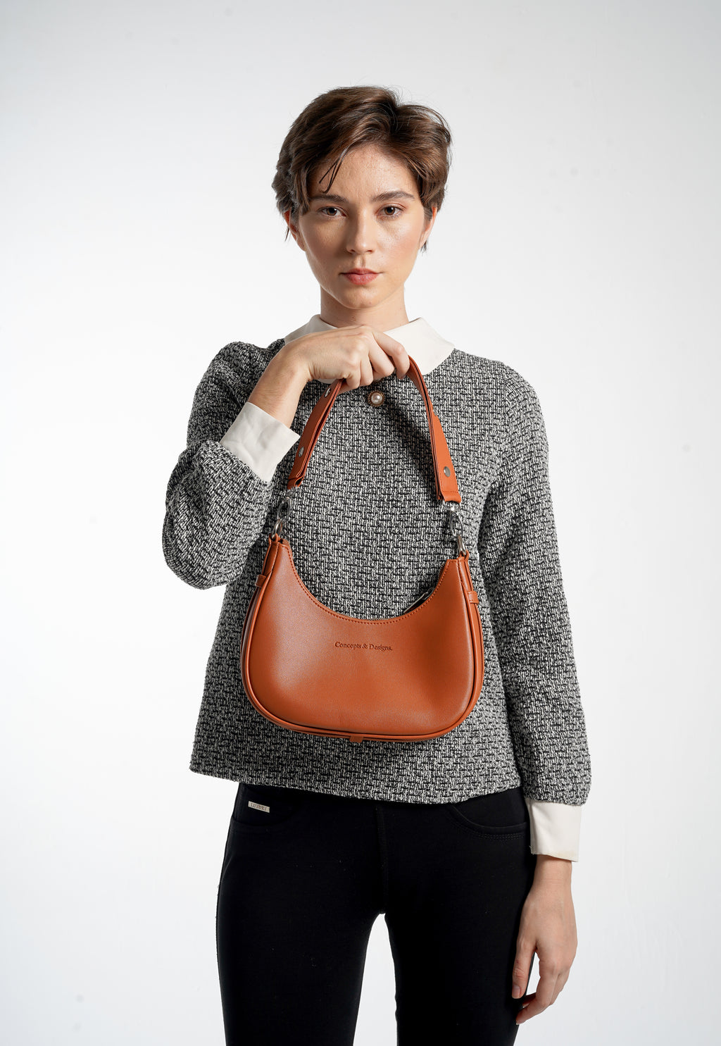 Verona Crescent Shoulder Bag Chestnut