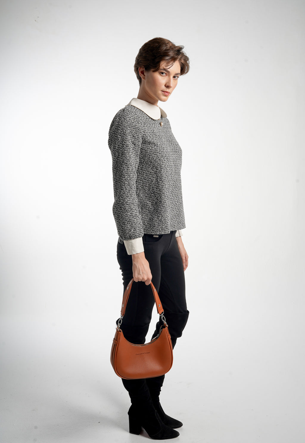 Verona Crescent Shoulder Bag Chestnut