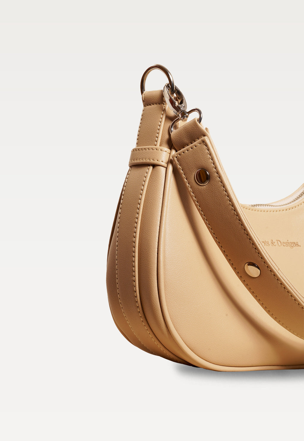 Verona Crescent Shoulder Bag Light Beige