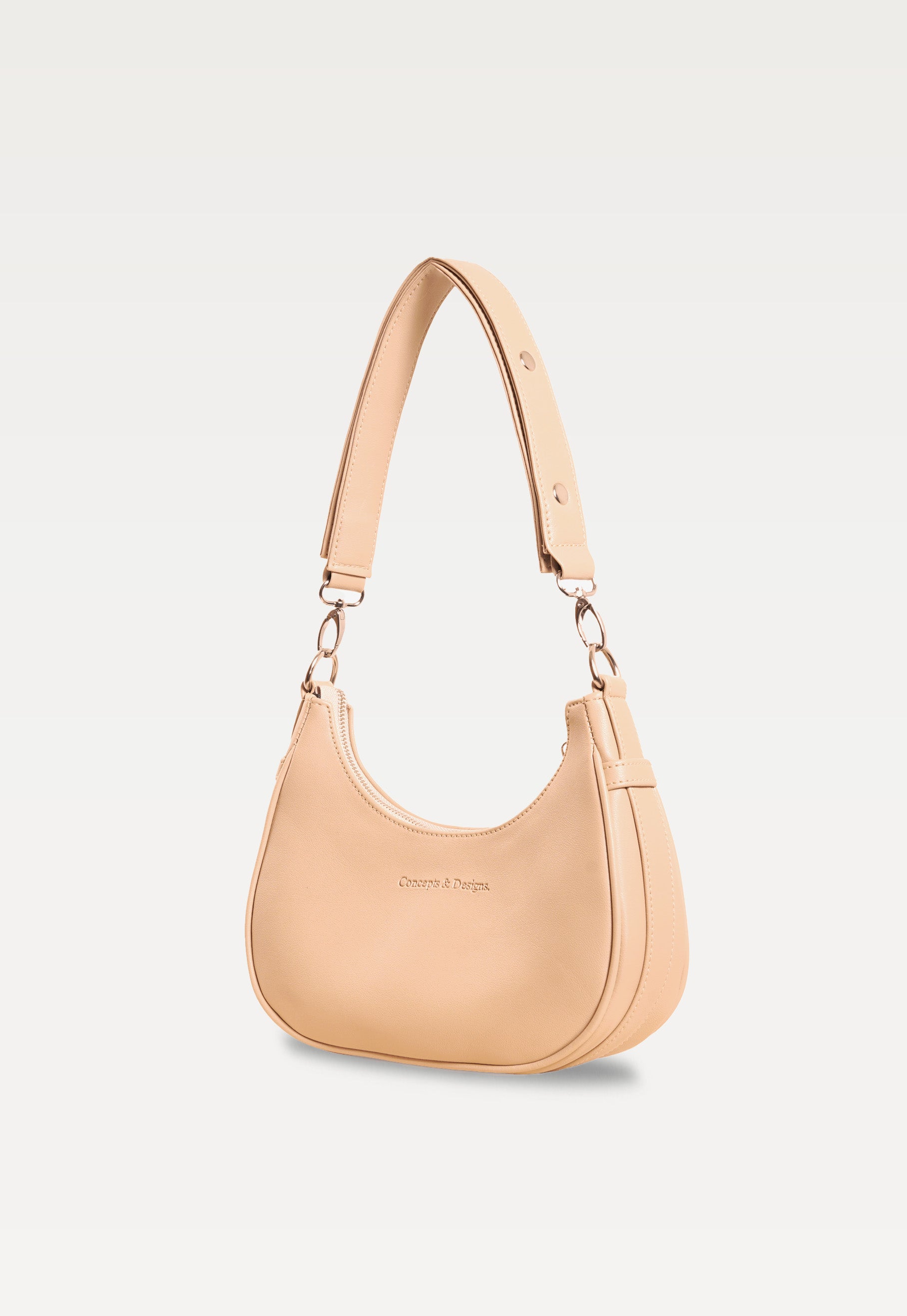 Verona Crescent Shoulder Bag Light Beige