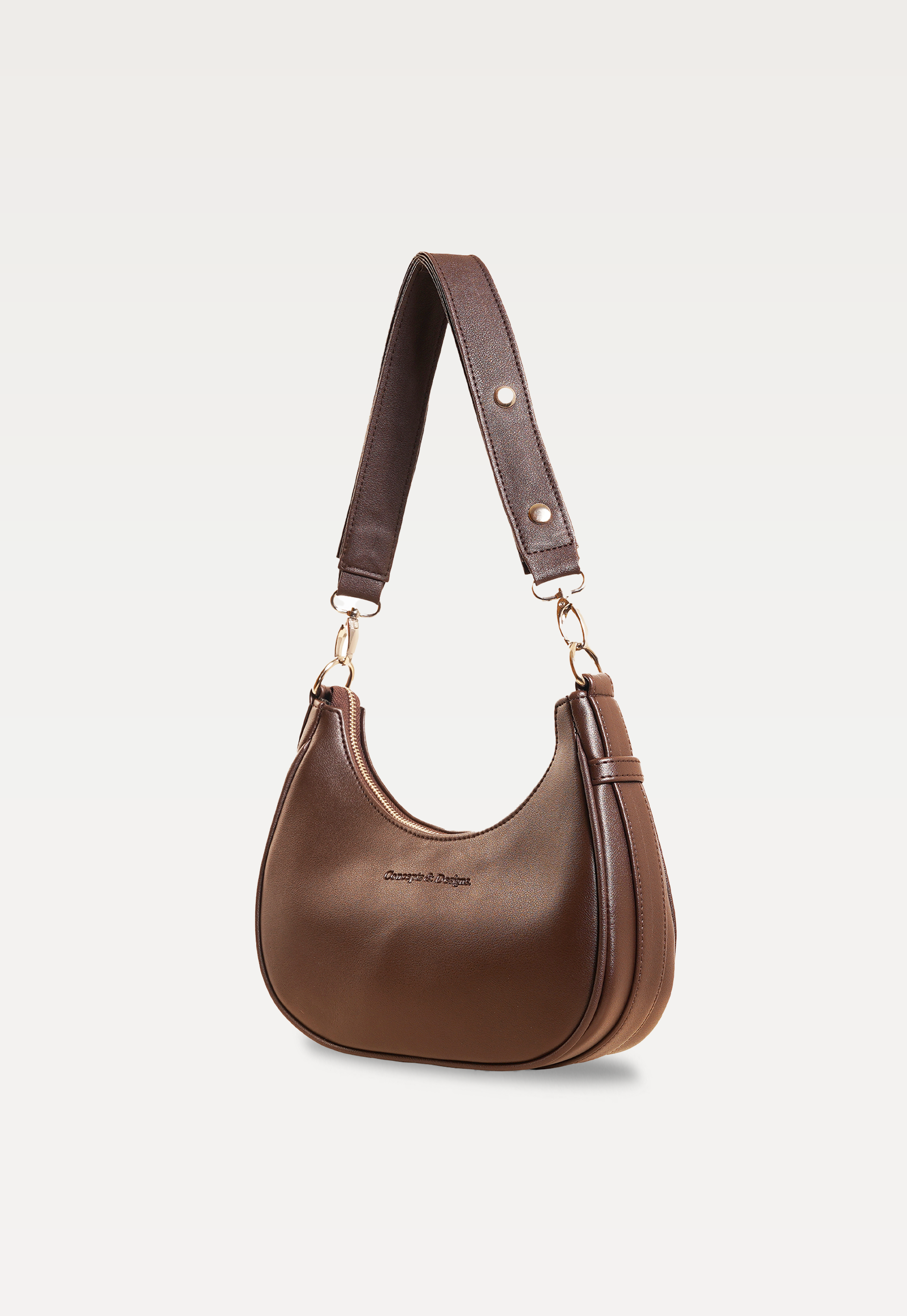 Verona Crescent Shoulder Bag Brown