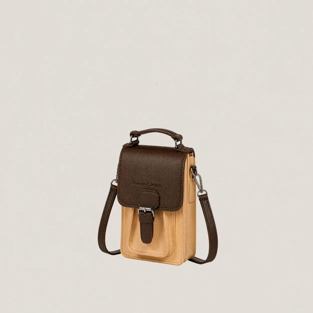 Mini sling bag in Brown and Beige color
#color_affogato
