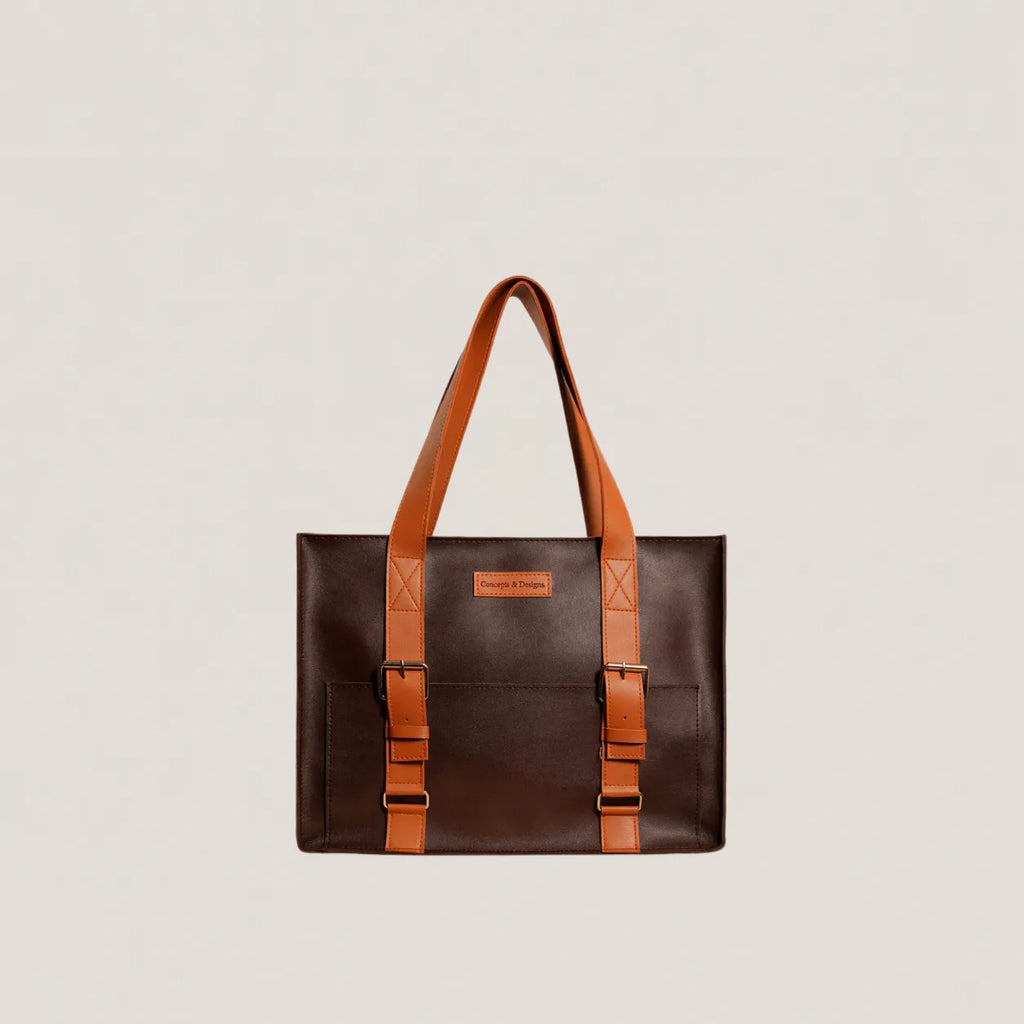 Brown totebag with tan strap
#color_espresso