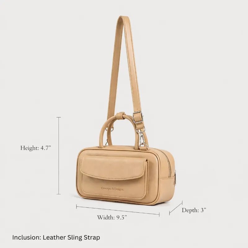Size chart for Geneva Elongated Top Handle Bag
