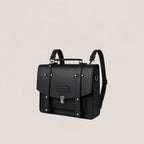 Black leather satchel bag on a beige background
#color_midnight