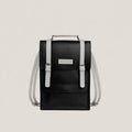 Black backpack with white straps on a light gray background
#color_charcoal