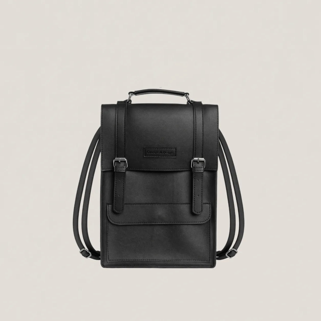 Black leather backpack on a light gray background
#color_midnight