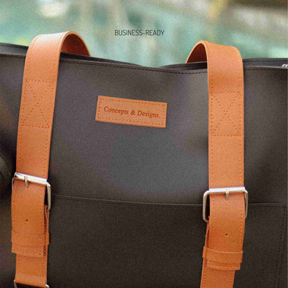 Brussels Expandable Office Leather Tote Bag / Laptop Bag