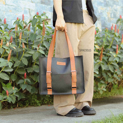 Brussels Expandable Office Leather Tote Bag / Laptop Bag