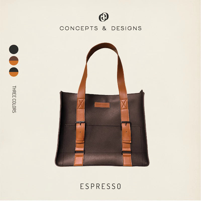 Brussels Expandable Office Leather Tote Bag / Laptop Bag