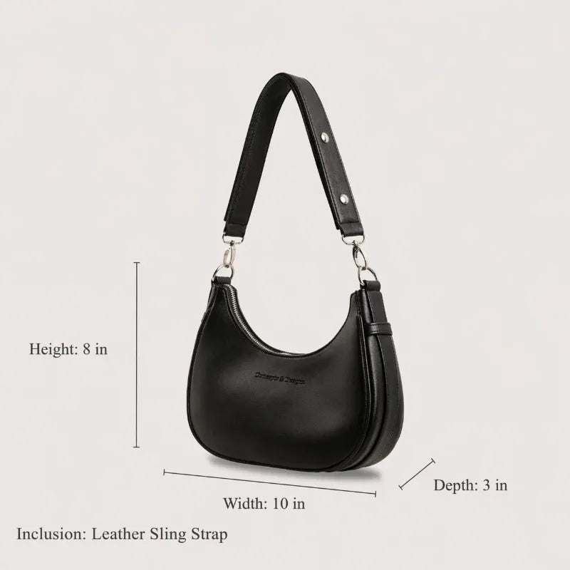 Size chart for Verona Crescent Shoulder Bag